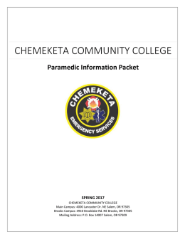 Paramedic Information Packet - Chemeketa Community College
