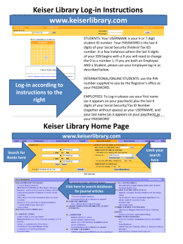 www.keiserlibrary.com Keiser Library Home Page Keiser Library
