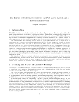 The Failure of Collective Security in the Post World Wars I and II