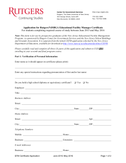 Application for Rutgers/NJSBGA Educational Facility Manager