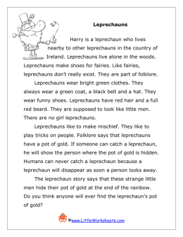 Leprechauns - Little Worksheets
