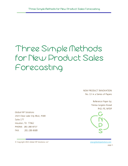 Three Simple Methods for New Product Sales Forecasting