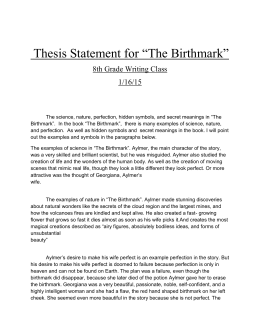 Thesis Statement for “The Birthmark”