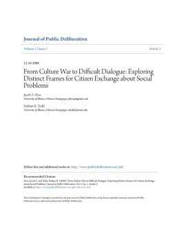 Exploring Distinct Frames for Citizen Exchange about Social Problems