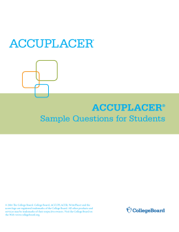 ACCUPLACER Sample Questions for Students – The College Board