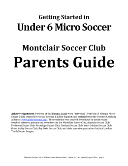 Under 6 Micro Soccer - Montclair Soccer Club