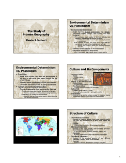 The Study of Human Geography Environmental Determinism vs