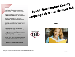Seventh Grade Language Arts Curriculum
