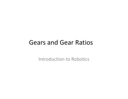 Gears and Gear Ratios