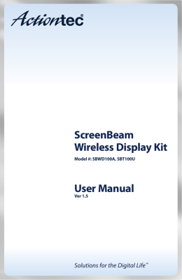 ScreenBeam Wireless Display Kit User Manual