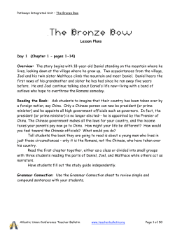 The Bronze Bow - Teacher Bulletin