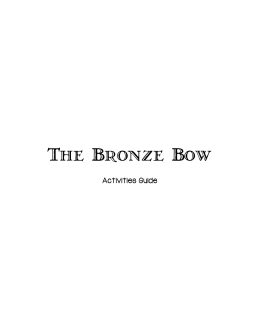 The Bronze Bow Activities Guide