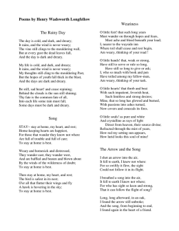 Poems by Henry Wadsworth Longfellow The Rainy