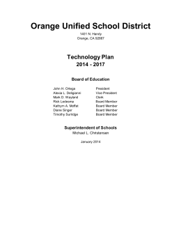 Technology Plan 2014 - 2017 - Orange Unified School District