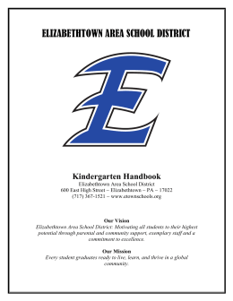 2016-2017 K Handbook - Elizabethtown Area School District