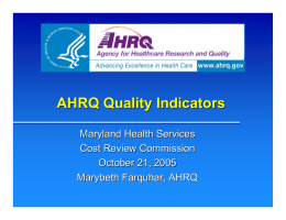 AHRQ Quality Indicators Presentation
