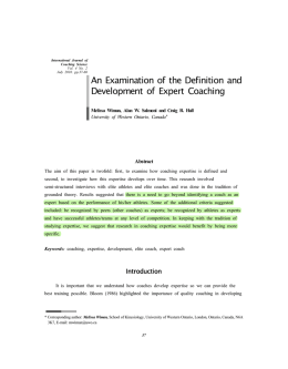 An Examination of the Definition and Development of Expert Coaching