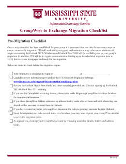 GroupWise to Exchange Migration Checklist