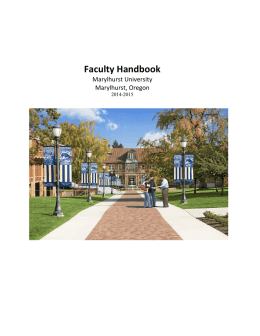faculty handbook - Marylhurst University