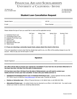 Student Loan Cancellation Request