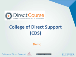 College of Direct Support - Minnesota Department of Human Services