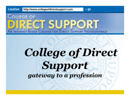 Assessing DSP Competencies: The College of Direct Support