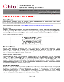 service award fact sheet - Ohio Department of Job and Family Services