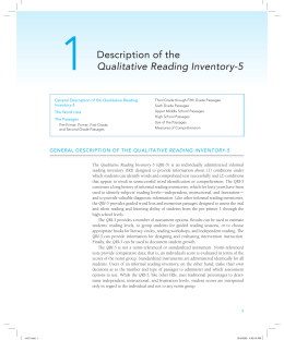 Description of the Qualitative Reading Inventory