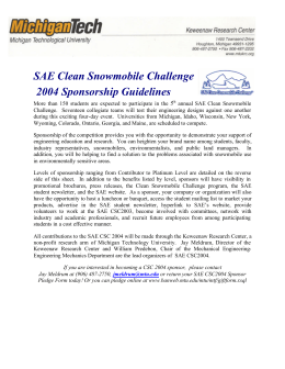 SAE Clean Snowmobile Challenge 2004 Sponsorship Guidelines