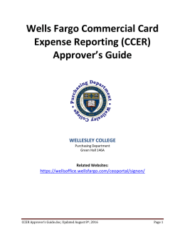 Wells Fargo Commercial Card Expense Reporting (CCER