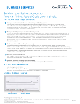 Business Account Switch Kit - American Airlines Credit Union