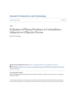 Evaluation of Physical Evidence in Criminalistics