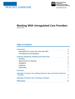 PRACTICE guIdElInE Working With Unregulated Care Providers