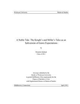 A Noble Tale: The Knight`s and Miller`s Tales as an