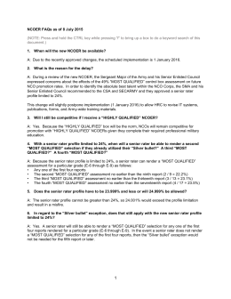 NCOER FAQs as of 8 July 2015