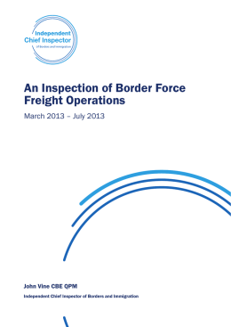 An Inspection of Border Force Freight Operations