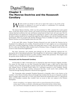 Chapter 5 The Monroe Doctrine and the Roosevelt Corollary