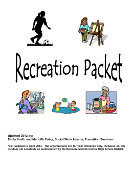 Recreation Packet - Valley Stream Union Free School District 30