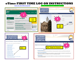 eTime FIRST TIME LOG ON INSTRUCTIONS