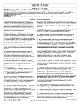 DD Form 2946, DoD Telework Agreement, December 2011