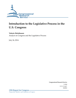 Introduction to the Legislative Process in the US Congress