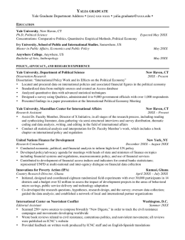 Graduate Student Resumes - Yale Office of Career Strategy