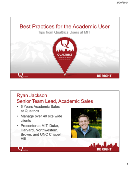 Best Practices for the Academic User - jag