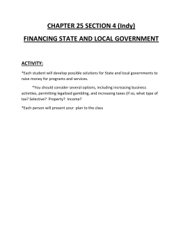 CHAPTER 25 SECTION 4 (Indy) FINANCING STATE AND LOCAL