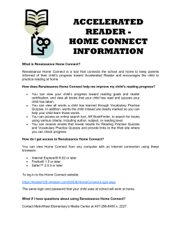 ACCELERATED READER - HOME CONNECT INFORMATION