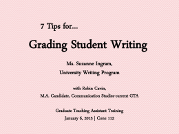 Grading Student Writing - Center for Graduate Life