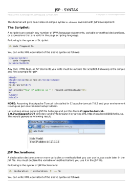JSP Syntax - Tutorialspoint