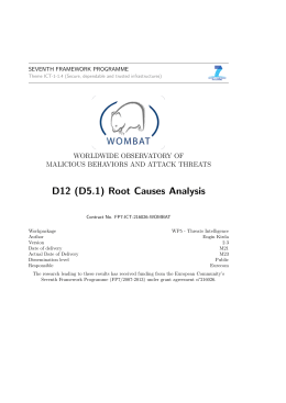 D12 (D5.1) Root Causes Analysis - fp7-ict-216026