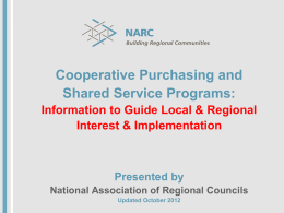 Cooperative Purchasing and Shared Service Programs