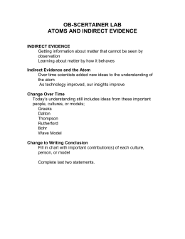 OB-SCERTAINER LAB ATOMS AND INDIRECT EVIDENCE